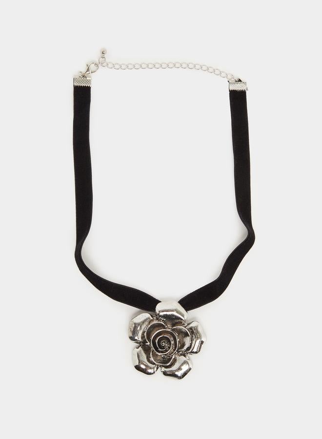 ستايلي عقد شوكر مخمل بوردة - Image 1